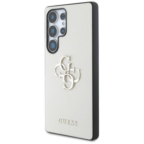 Оригинальный чехол Guess Grained Big 4G Logo Small Classic Logo для Samsung Galaxy S25 Ultra - Gray