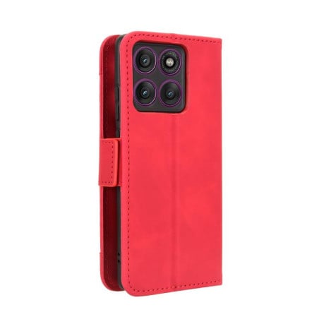 Чехол-книжка Skin Feel Calf на Motorola Edge 60 Pro - червоний