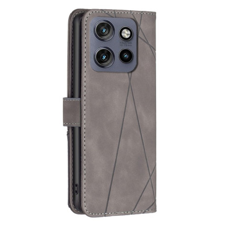 Чехол-книжка Rhombus Texture для Motorola Edge 50 Neo - серый