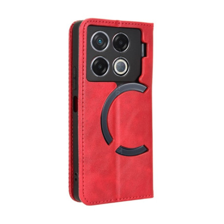 Чехол-книжка Magnetic Buckle Retro Crazy Horse Texture на Infinix GT 20 Pro 5G - красный