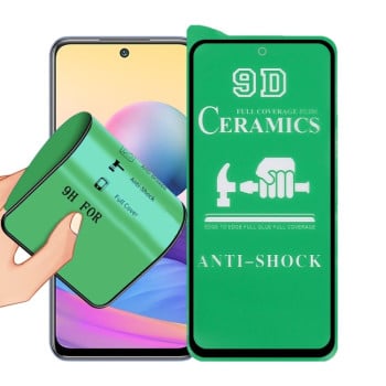 Защитное стекло Ceramic 9D Full Screen Full Glue для Xiaomi Poco M3 Pro/Redmi Note 10 5G/10T/11 SE - черное