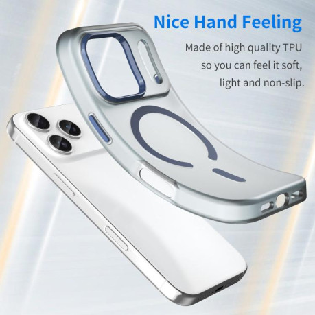 Противоударный чехол MagSafe Frosted Translucent TPU + PC для iPhone 17 Pro - синий