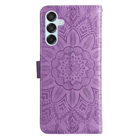 Чохол-книжка Embossed Sunflower для Samsung Galaxy M15 5G / F15 5G - фіолетовий