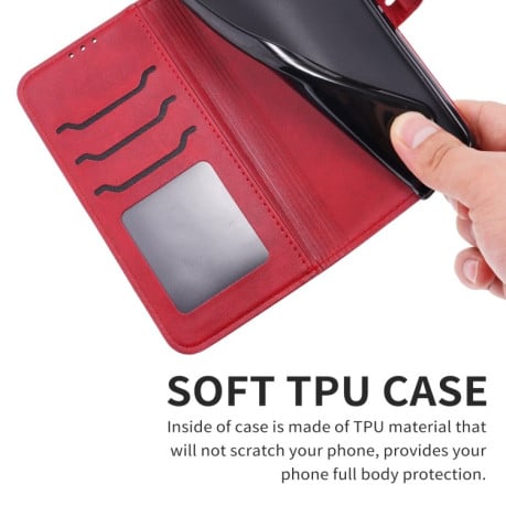 Чехол-книжка Happy Cat Pattern на Samsung Galaxy A26 5G / A17 5G - красный