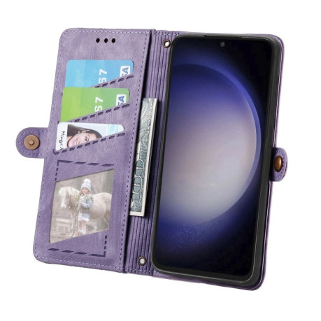 Чехол-книжка Geometric Embossed для Samsung Galaxy S23 FE 5G - фиолетовый