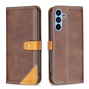 Чохол-книжка Matching Double Sewing для Samsung Galaxy A54 5G - коричневий