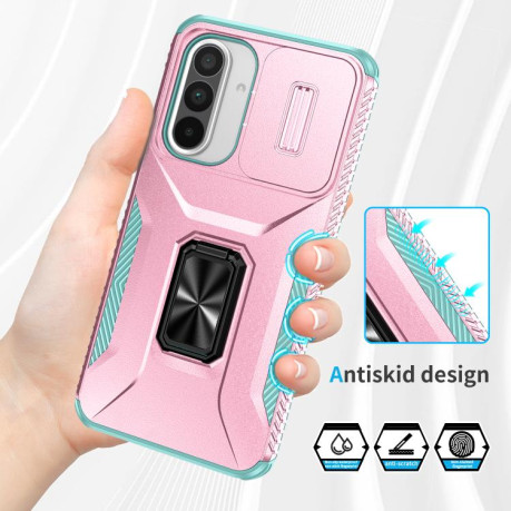 Протиударний чохол Sliding Camshield для Samsung Galaxy A36 - Pink + Grey Green