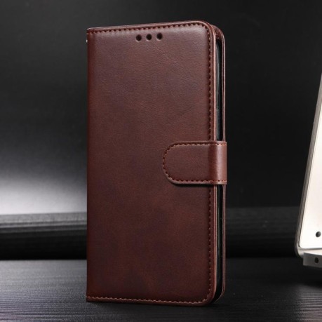 Чохол-книжка Classic Calf Texture Flip Leather для Redmi Note 14 4G 164.84mm - коричневий