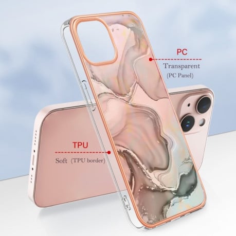 Протиударний чохол Electroplating IMD для iPhone 15 Plus - рожеве золото