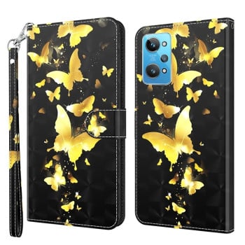 Чохол-книжка 3D Painting для Realme GT2 / GT Neo2 / GT Neo 3T - Gold Butterfly