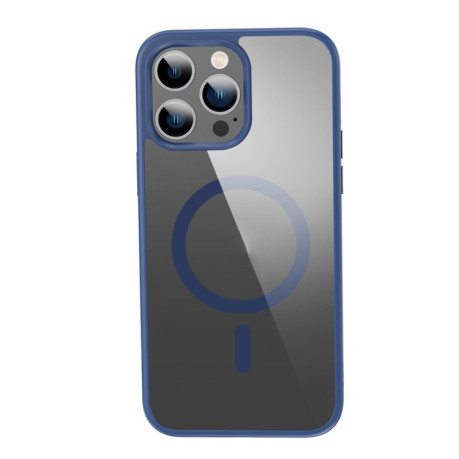 Противоударный чехол Crystal Clear Series (Magsafe) для iPhone 14/13 - синий