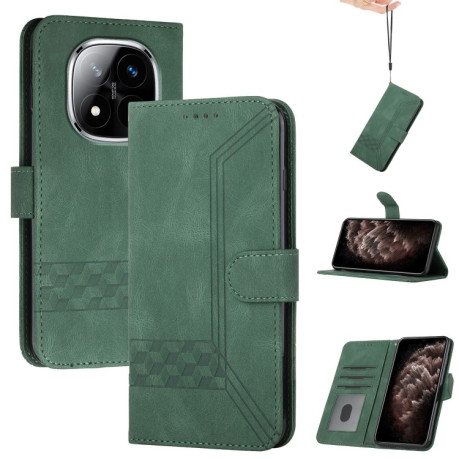 Чехол-книжка Cubic Skin Feel Flip Leather на Xiaomi Redmi Note 14 Pro+ 5G - зеленый