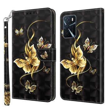 Чехол-книжка 3D Painting для OPPO A16 / A16s / A54s - Golden Swallow Butterfly