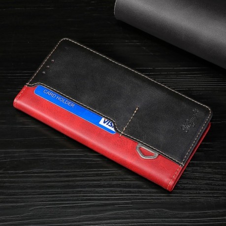 Чохол-книжка Contrast Retro Texture на Samsung Galaxy M52 5G - чорно-червоний