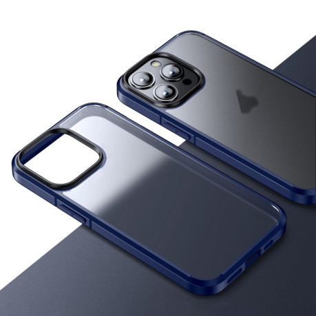 Противоударный чехол Wlons Ice Crystal для iPhone 15 Pro - синий