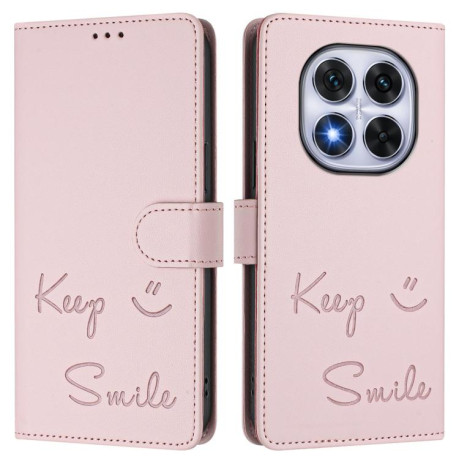 Чехол-книжка Embossing Stripe RFID для Xiaomi Redmi Note 14 Pro 5G/Poco X7 - розовый