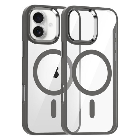 Силиконовый чехол Metal Eyes Lens Ring MagSafe Anti-drop на iPhone 17 - серый