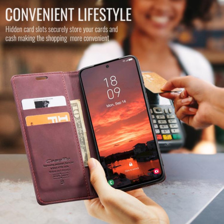 Чехол-книжка CaseMe-013 Multifunctional на  Samsung Galaxy S25 5G - красный