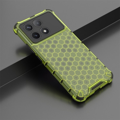 Противоударный чехол Honeycomb на Xiaomi Poco X6 Pro - зеленый