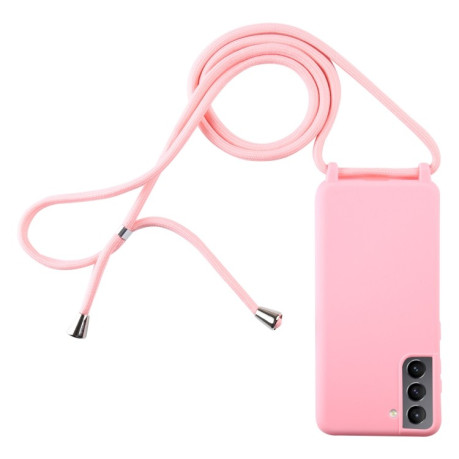 Противоударный чехол Candy Colors with Lanyard для Samsung Galaxy S21 Plus - розовый