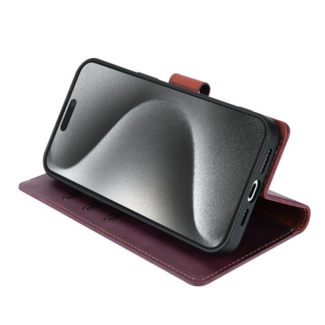 Чехол-книжка NBEKUS CSJ-P1 Solid Color Leather на iPhone 16e - винно-красный