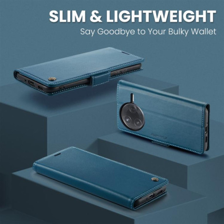 Чехол-книжка CaseMe 023 Butterfly Buckle Litchi Texture RFID Anti-theft Leather для Xiaomi Poco F7 Pro / F7 Ultra - синий