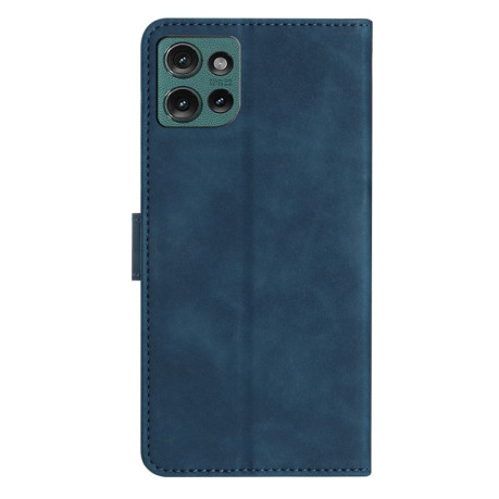 Чехол-книжка Seven Butterflies Embossed Leather для Motorola Edge 50 5G - синий