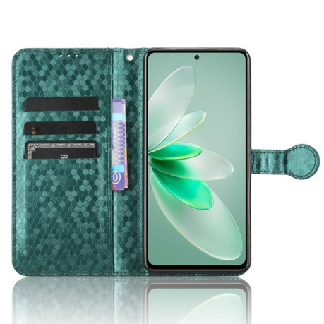 Чехол-книжка Honeycomb Dot для Vivo V27e / S16e - зеленый