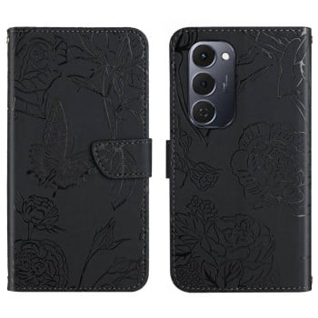 Чехол-книжка Skin Feel Butterfly Embossed на Tecno Spark 40 Pro+ 4G — чёрный