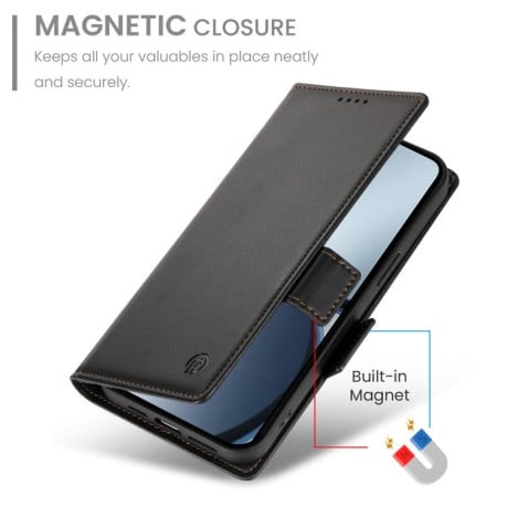 Чехол-книжка Side Buckle Magnetic Frosted Leather на Realme C75 / Realme 14x - черный