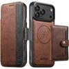 Чехол-кошелек Suteni Q07S1 3-в-1 с MagSafe на iPhone 18 Pro Max — коричневый