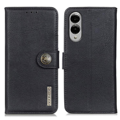 Чехол-книжка KHAZNEH Cowhide Texture на Samsung Galaxy S25 Edge 5G - черный