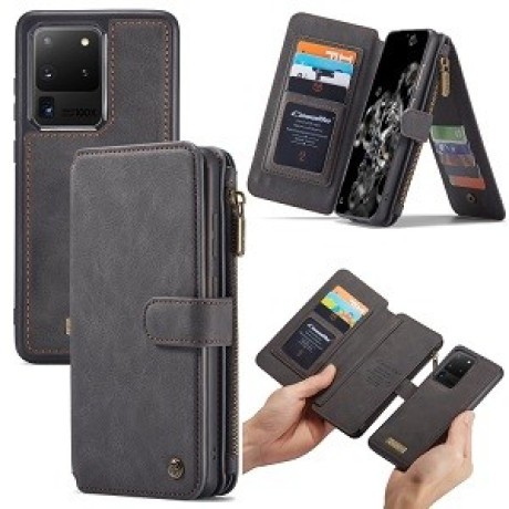 Шкіряний чохол-гаманець CaseMe на Samsung Galaxy S20 Ultra - чорний