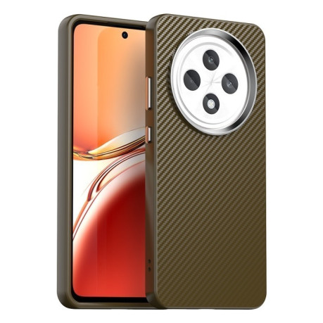Ударозащитный чехол Carbon Fiber Series IMD на OPPO Reno12 F/12FS - коричневый