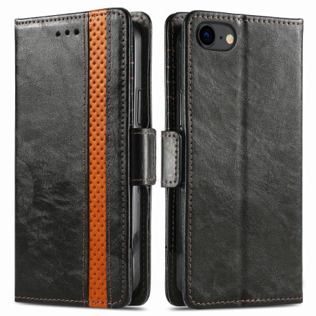 Чехол-книжка CaseNeo Splicing Dual Magnetic Buckle Leather для iPhone 16e - черный