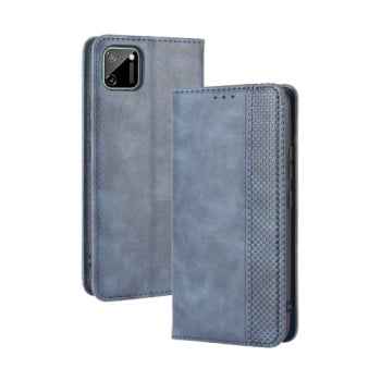 Чохол-книжка Magnetic Buckle Retro Crazy Horse Texture на Realme C11 - синій