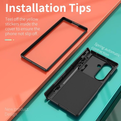 Чехол Sliding Window Hinge на Samsung Galaxy Fold 7 5G - черный