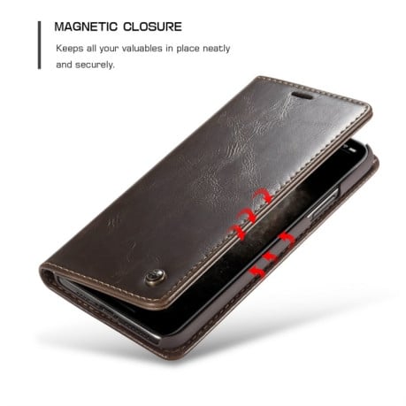 Кожаный чехол-книжка CaseMe 003 Series на iPhone 11 Pro Max - коричневый