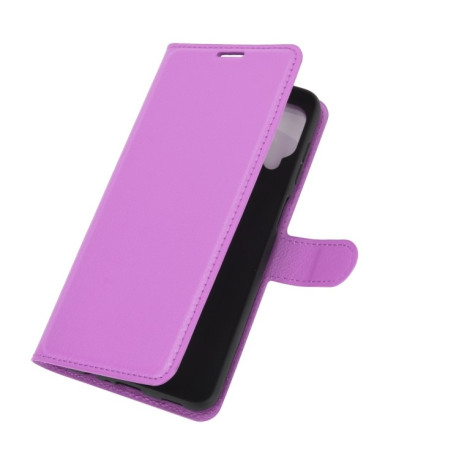 Чехол-книжка Litchi Texture на Samsung Galaxy A12/M12 - фиолетовый