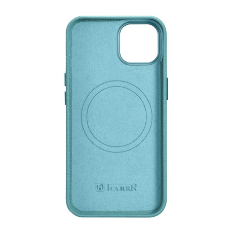Шкіряний чохол iCarer Litchi Premium для iPhone 14/13 - зелений