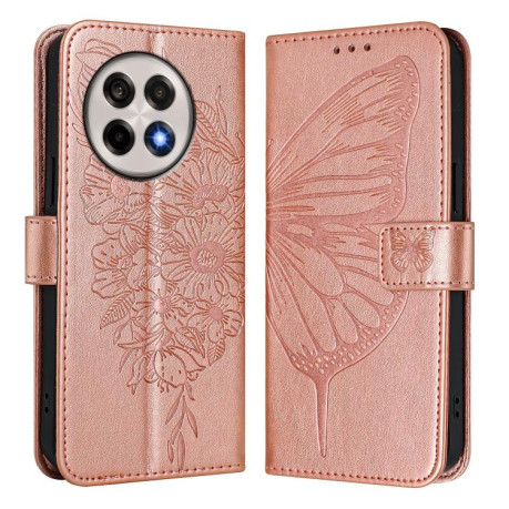 Чохол-книжка Embossed Butterfly для OnePlus 13R/Ace 5/Ace 5 Pro - рожеве золото
