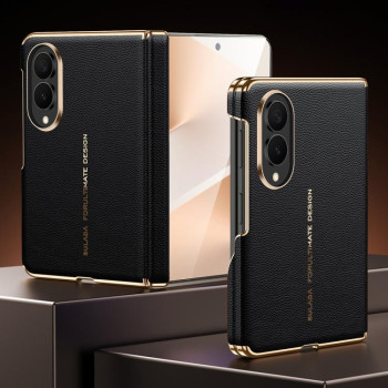 Шкіряний магнітний чохол Sulada на Samsung Galaxy Fold8 5G — чорний