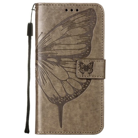 Чохол-книжка Embossed Butterfly для Samsung Galaxy M53 5G - сірий