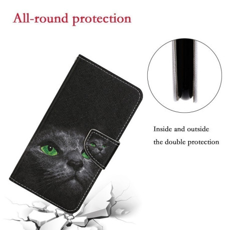 Чехол-книжка Colored Drawing Pattern для Samsung Galaxy S24 FE 5G - Cat