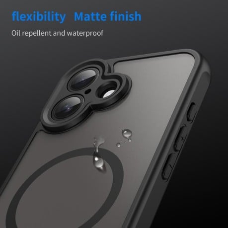 Чехол Fan Dun Series гибрид Frosted с Magsafe для iPhone 17 - черный