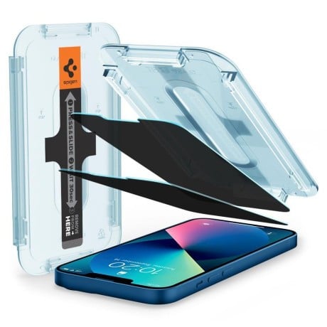 Комплект защитных стекол Spigen Glas.Tr ”EZ Fit” для iPhone 13 Mini - Privacy