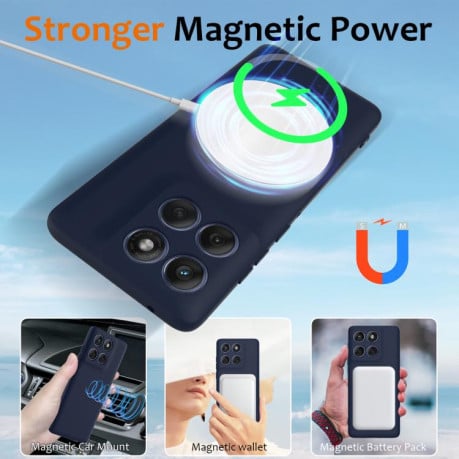 Силиконовый чехол Shockproof Silicone Magsafe для Motorola Edge 60 Pro - синий
