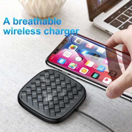 Бездротовий зарядний пристрій Baseus BV Wireless Charger Plastic + TPU + Silicone 10W Qi Чорна