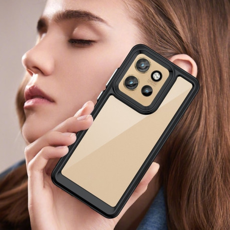 Противоударный чехол Colorful Acrylic Series для Motorola Edge 50 Neo - черный
