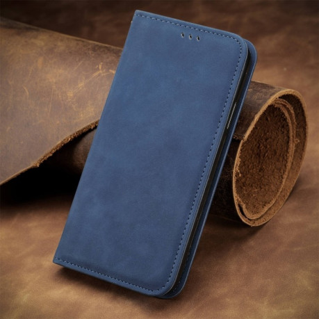 Чехол-книжка Retro Skin Feel Business Magnetic для Infinix Note 40 Pro  4G - синий